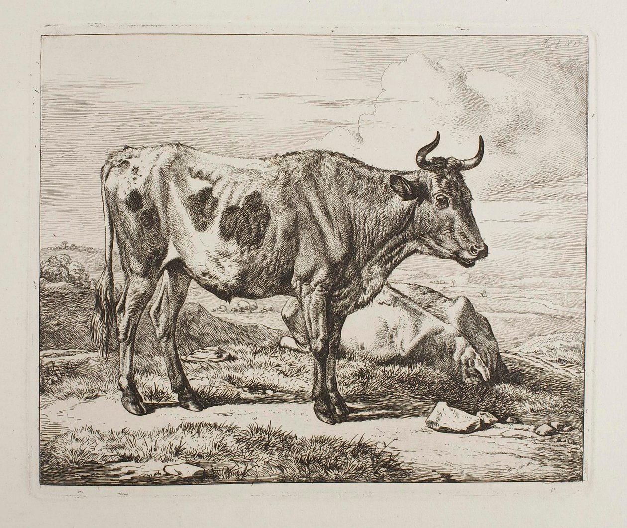 Bétail dans le champ - Johann Adam Klein