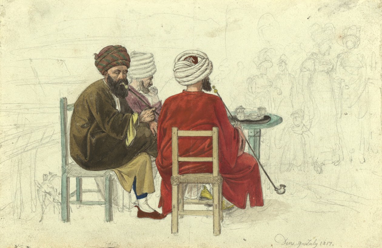 Trois Turcs (ou Grecs) assis autour d