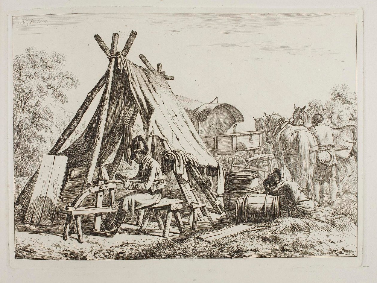 Soldats dans un camp militaire - Johann Adam Klein