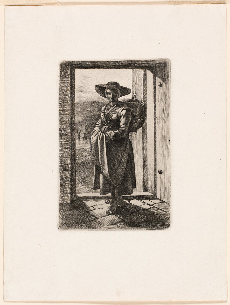 La femme hongroise qui se tient à la porte - Johann Adam Klein