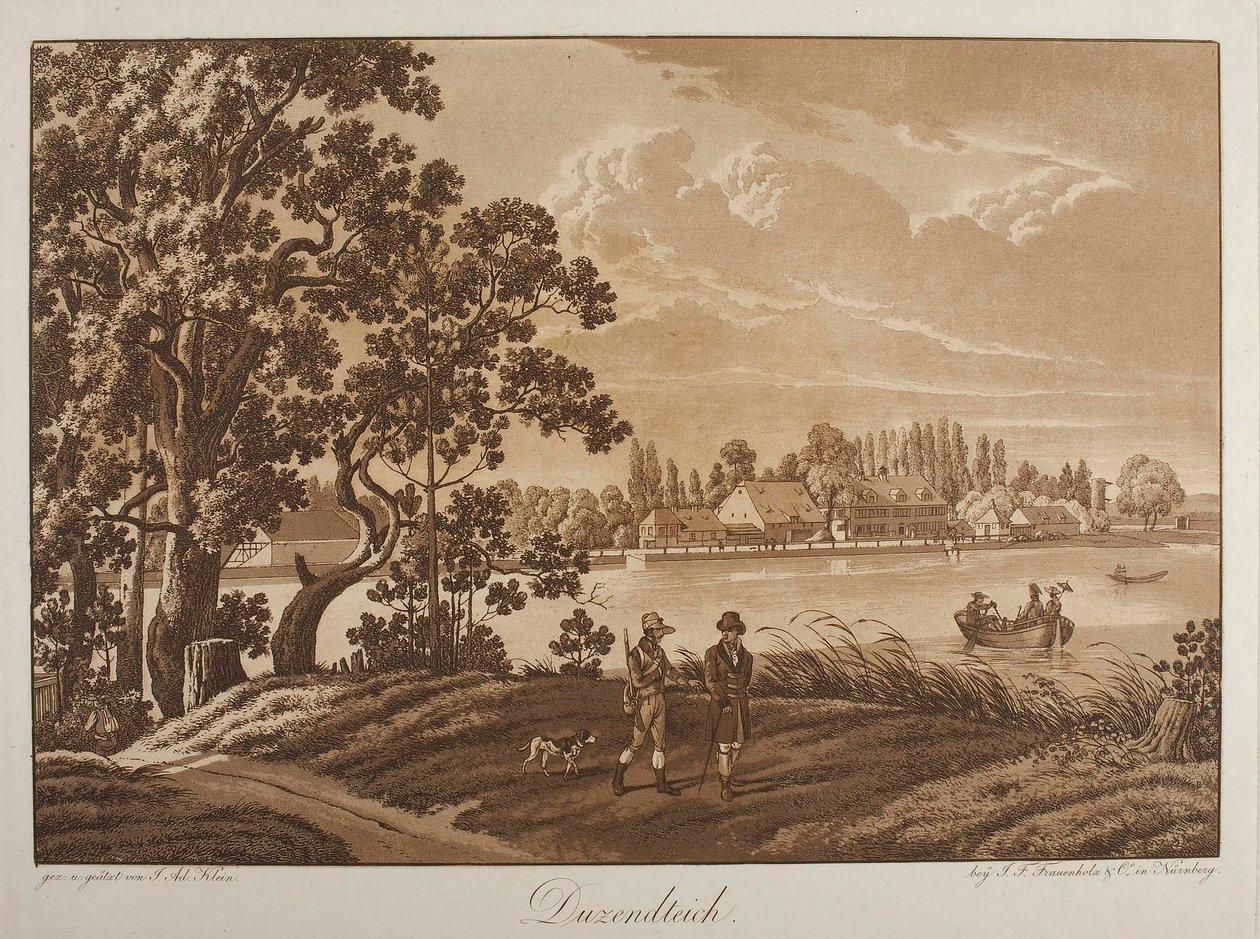 Vue du Duzendteich près de Nuremberg - Johann Adam Klein
