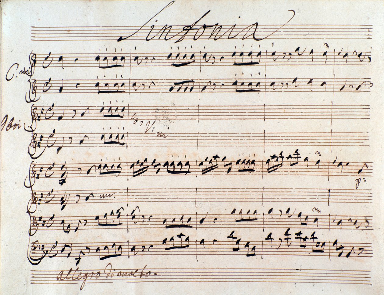 Première page de la partition musicale d
