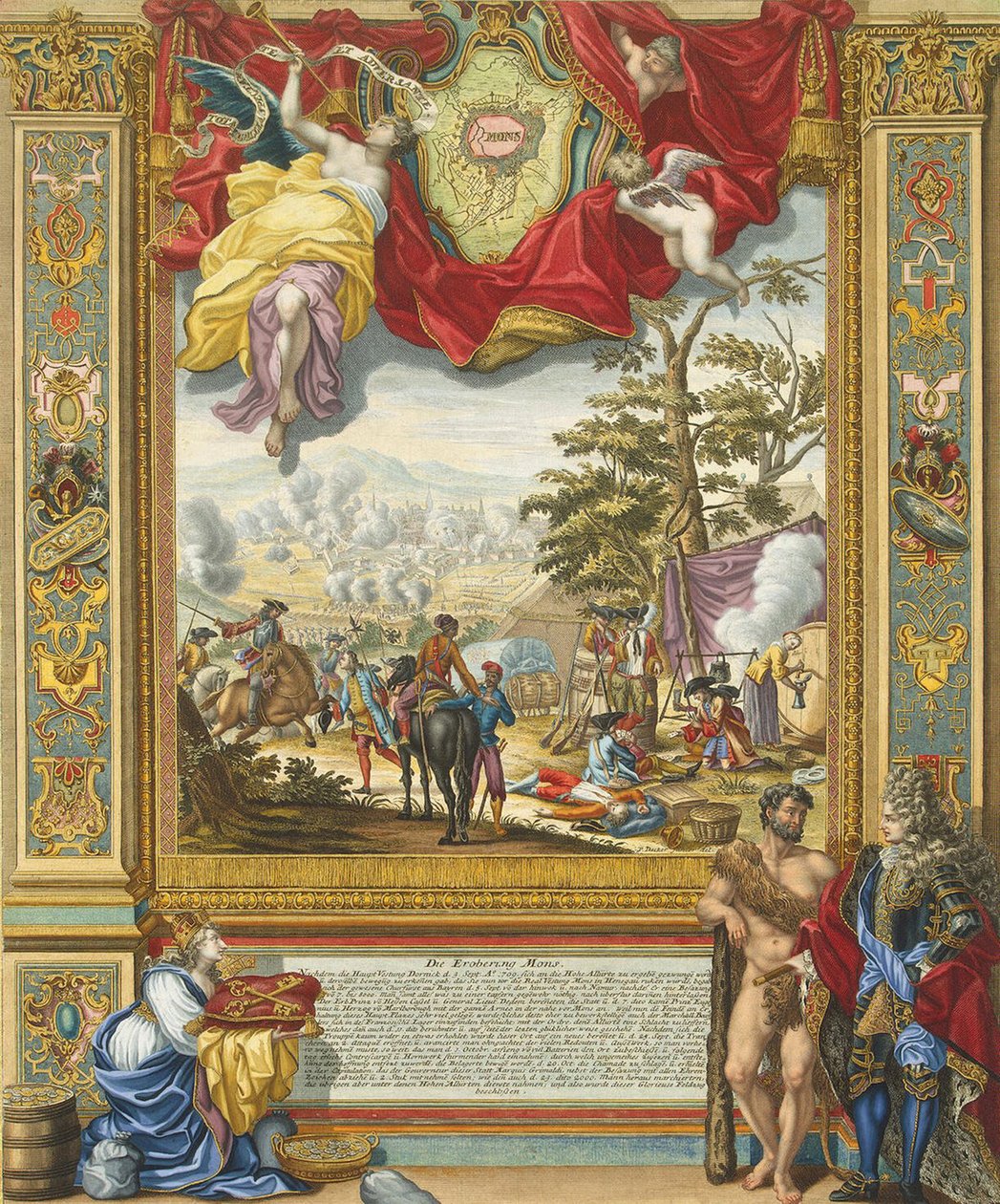 Siège de Mons par les troupes alliées en 1709, début 18e siècle - Johann August Corvinus