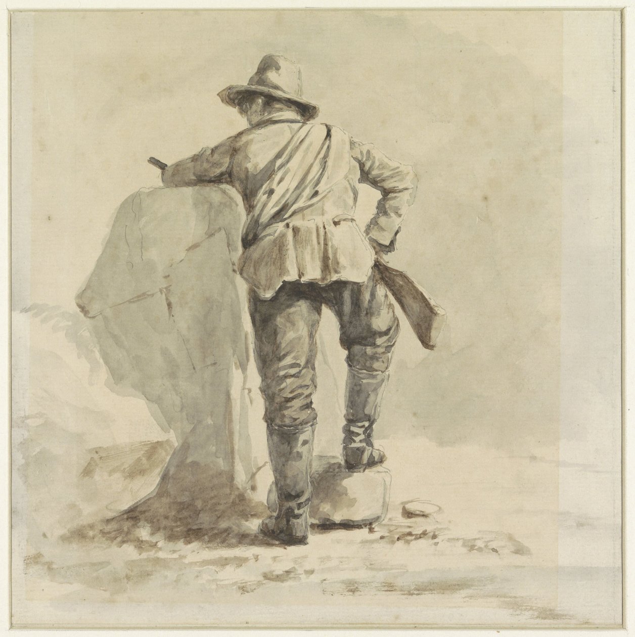 Garçon au repos, vu de dos - Johann Bernard Klombeek