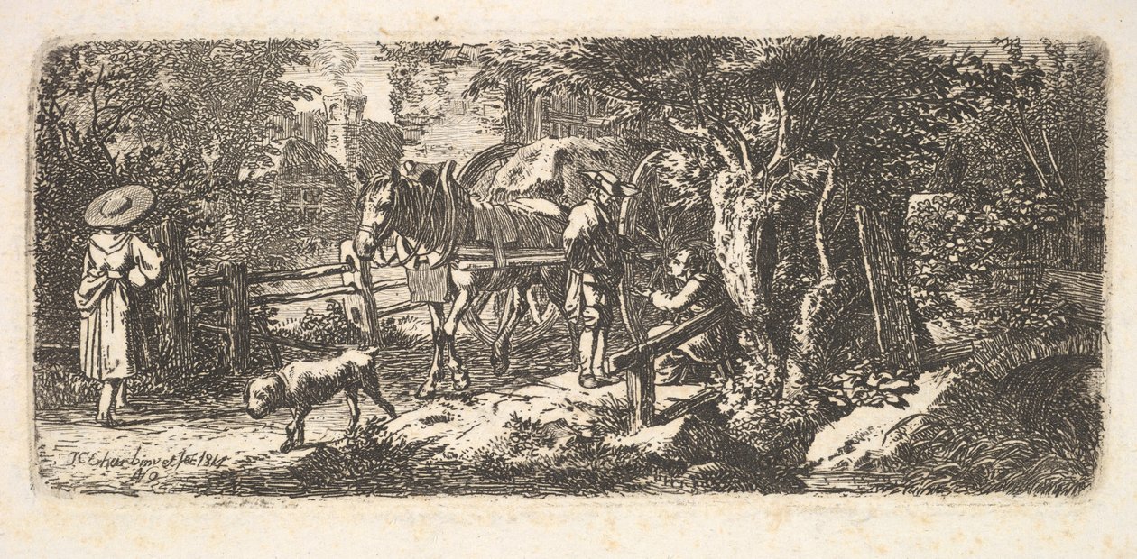 Aumône donnée par un conducteur de charrette, 1814 - Johann Christian Erhard