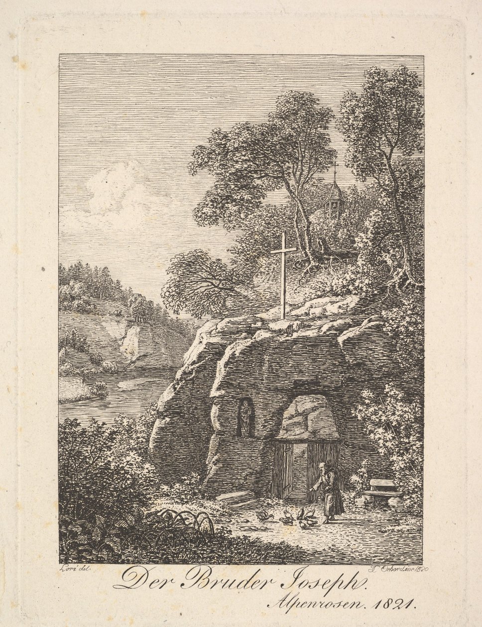 Frère Joseph dans les Alpes, 1820 - Johann Christian Erhard