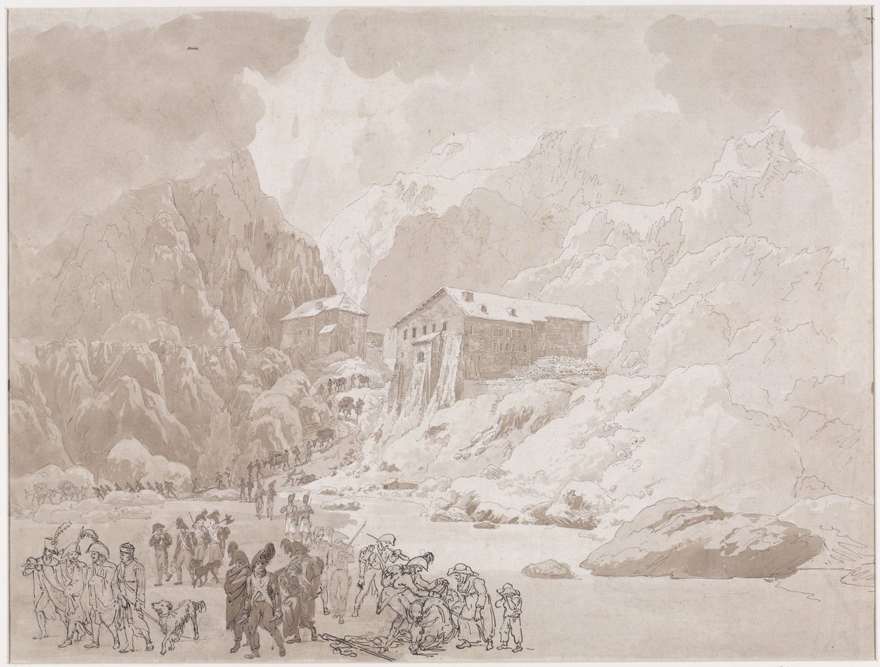 Passage des soldats au Saint-Bernard - Johann Christian Ernst Müller