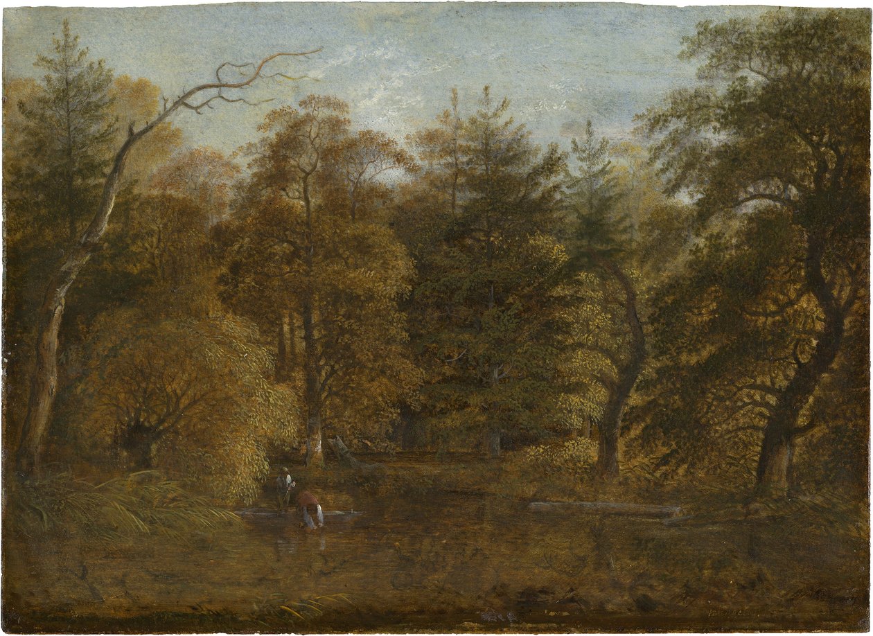 Paysage forestier avec un étang - Johann Christian Klengel