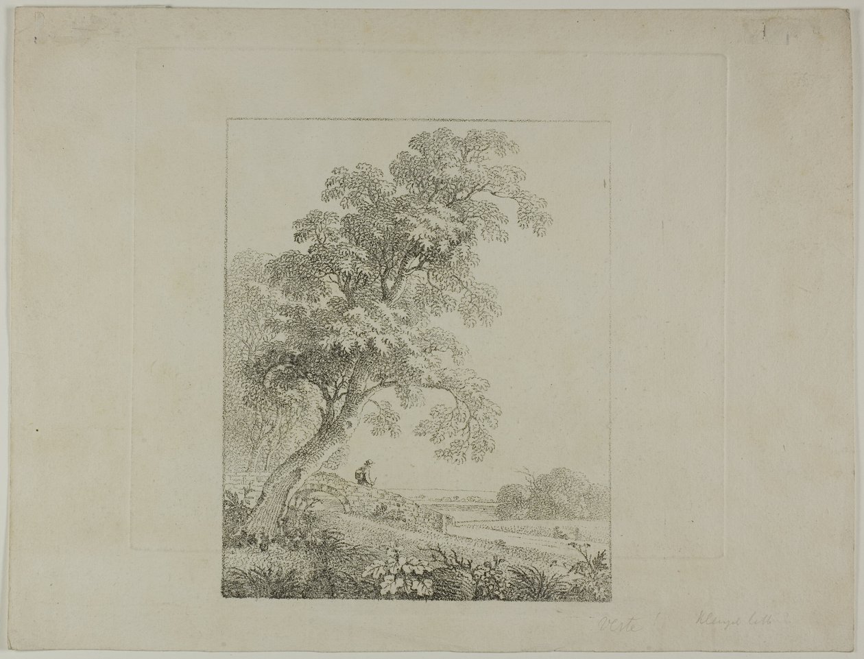 Paysage avec un grand arbre - Johann Christian Klengel
