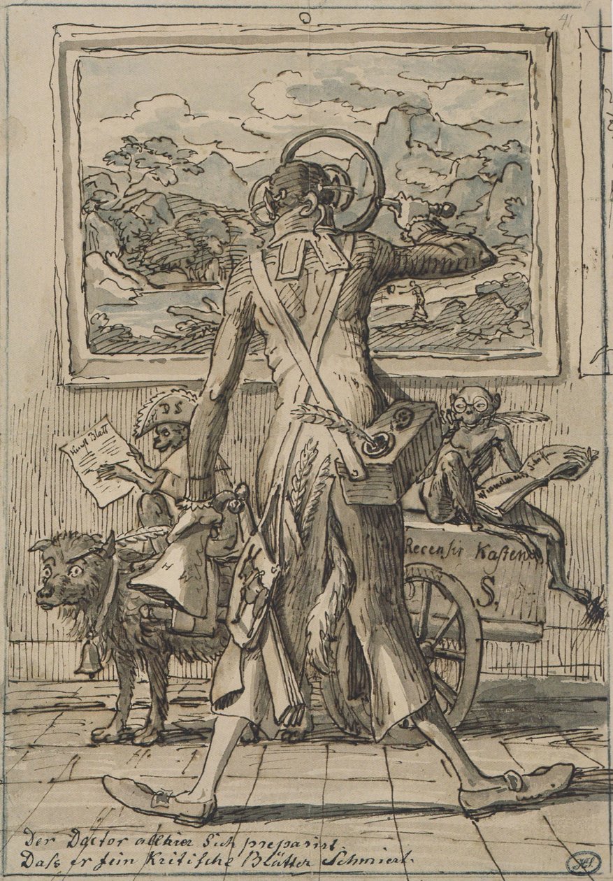 J C Reinhart Caricature de Ludwig Schorn 1833 - Johann Christian Reinhart