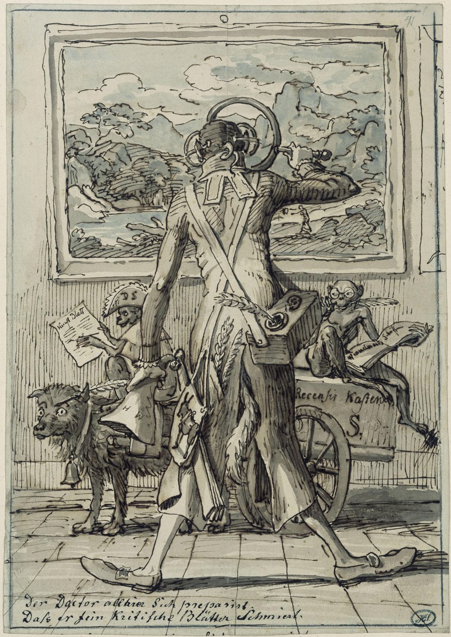 Caricature du Dr Ludwig Schorn à Munich - Johann Christian Reinhart