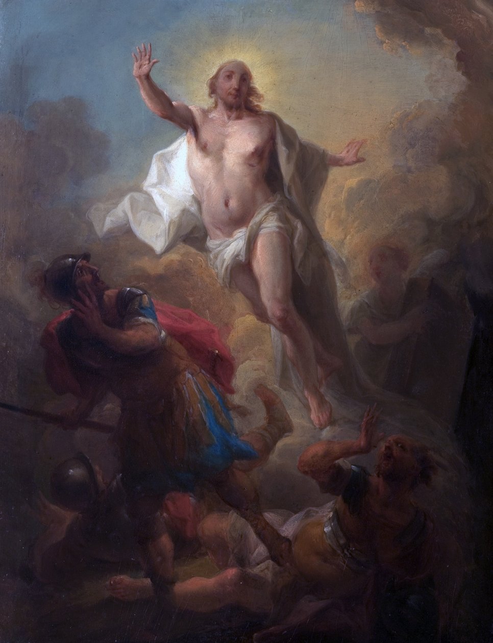 Christ sortant du Tombeau et Soldats Romains Fuyant - Johann Christian Thomas (attr.to) Winck