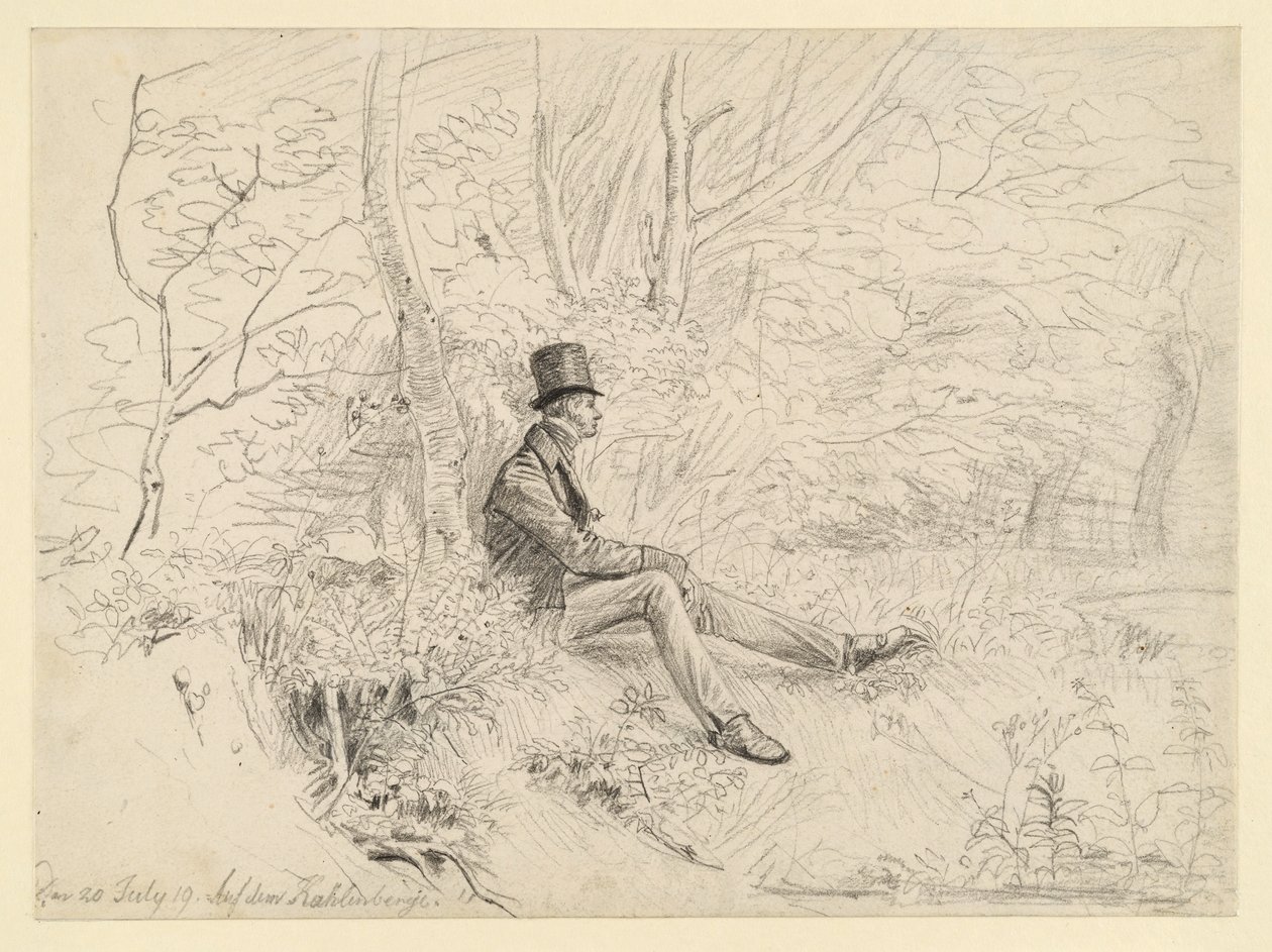 Gentilhomme se reposant dans la forêt sur le Kahlenberg - Johann Christoph Erhard