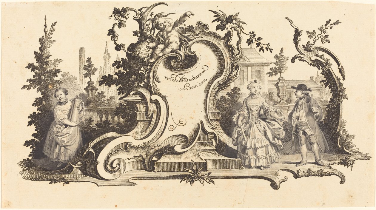 Cartouches Modernes ornés avec des Figures (Planche VI-1 de l