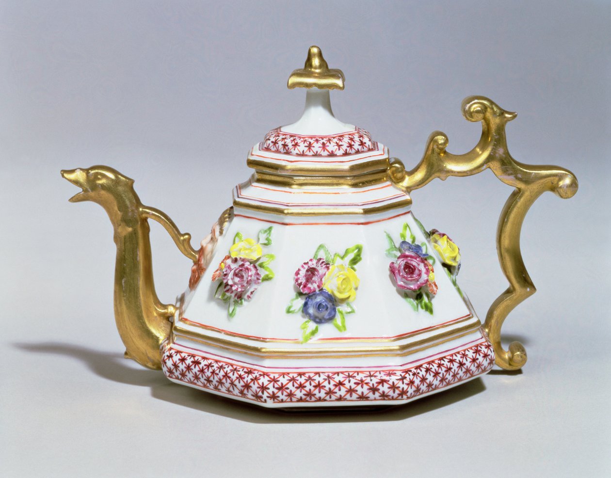 Théière octogonale de Meissen, c.1718 porcelaine - Johann Friedrich Bottger