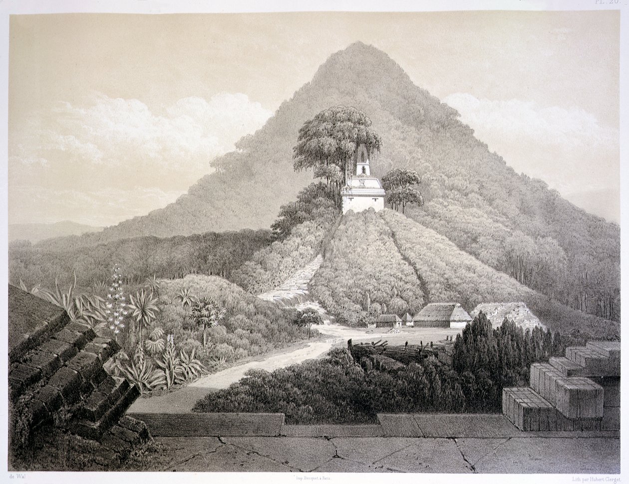 Vue pittoresque au Temple de la Croix, Palenque, planche 20 de 