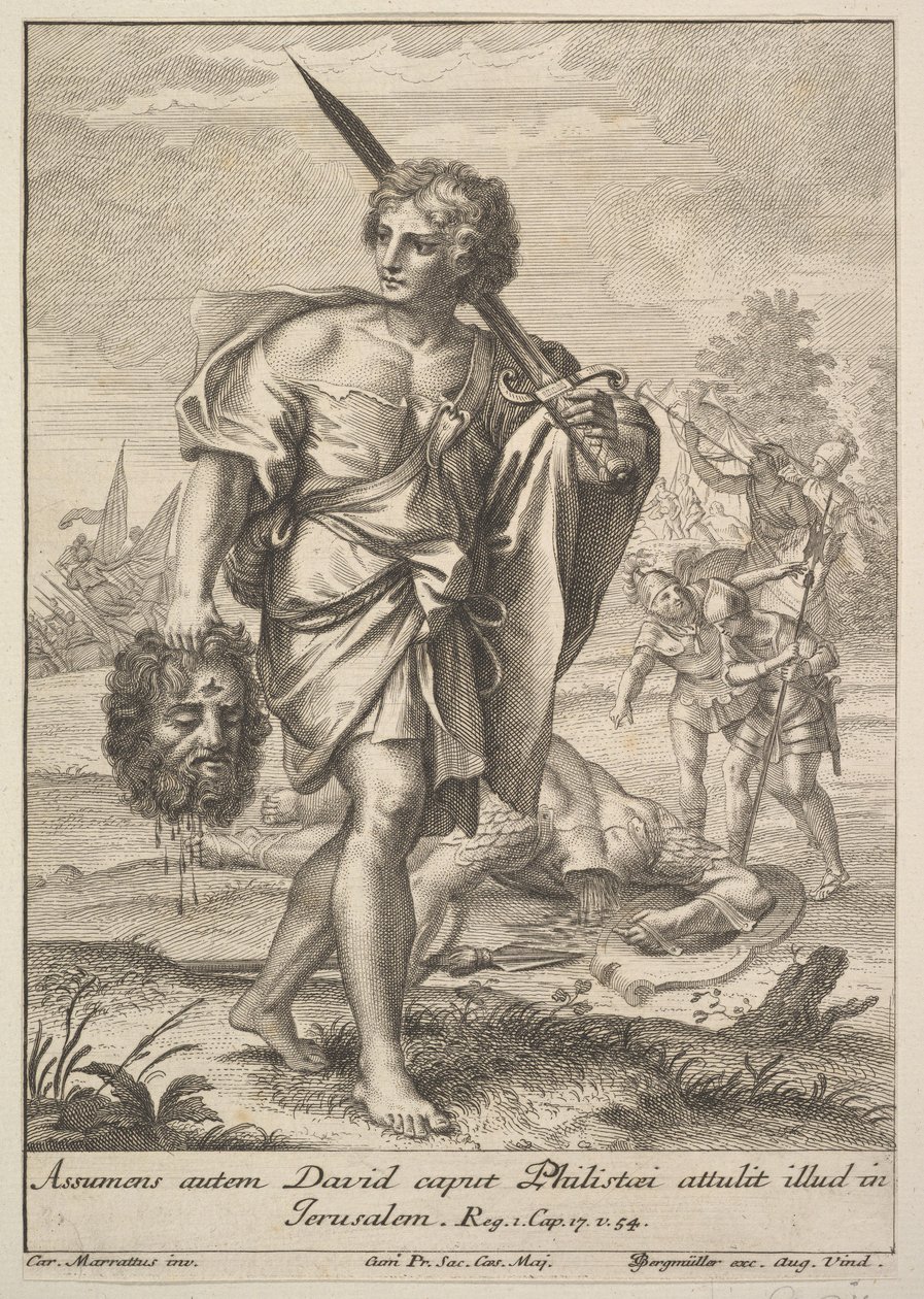 David avec la tête de Goliath, 1705-1762 - Johann Georg Bergmuller