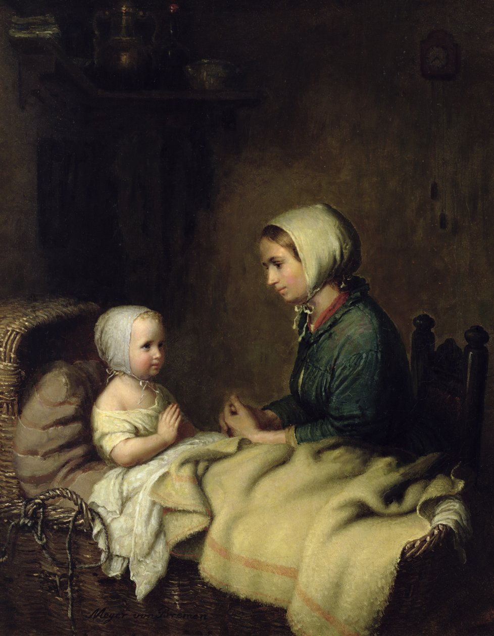 Petite fille disant ses prières au lit - Johann Georg Meyer von Bremen