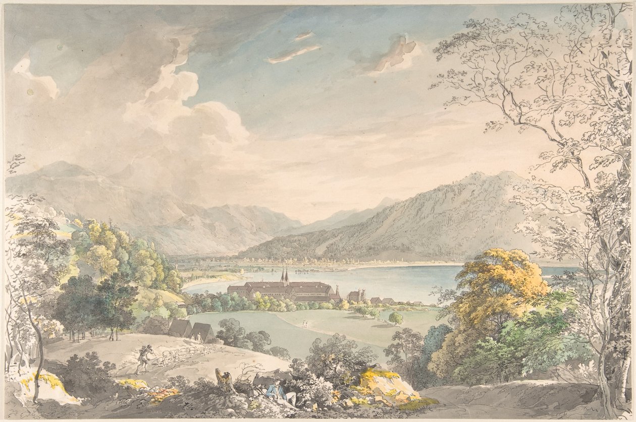 Vue du monastère de Tegernsee depuis le nord-est - Johann Georg von Dillis