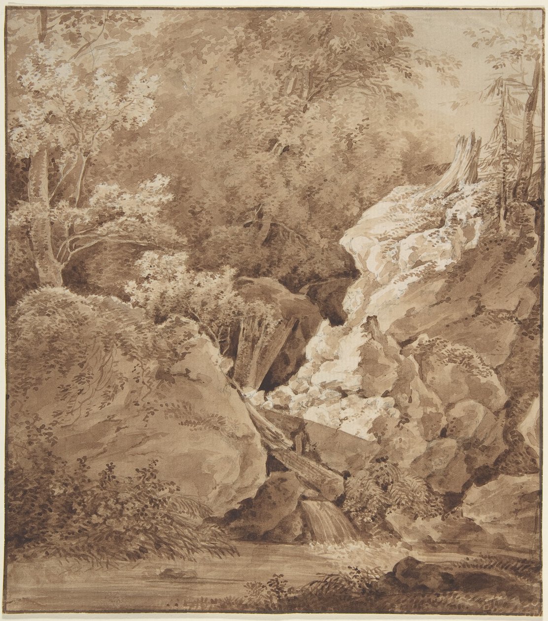 Scène forestière avec un ruisseau de montagne - Johann Georg von Dillis