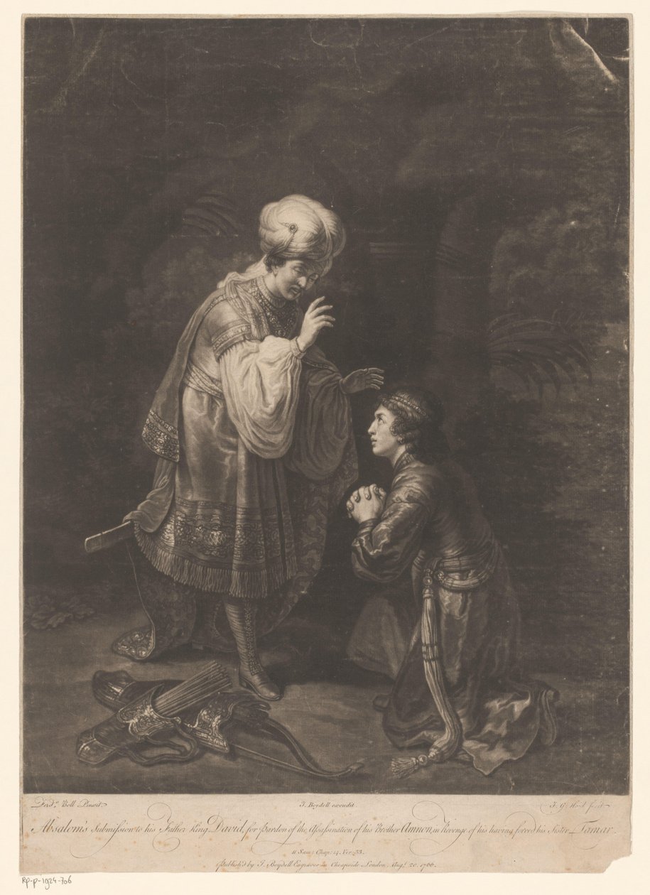 Réconciliation de David et Absalom - Johann Gottfried Haid