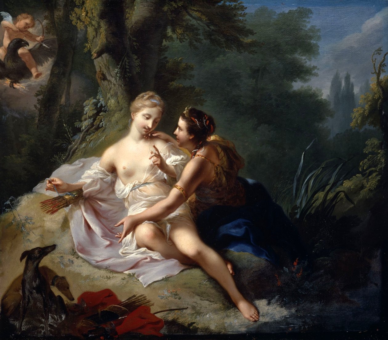 Jupiter sous les traits de Diane séduisant Callisto - Johann Heinrich Tischbein