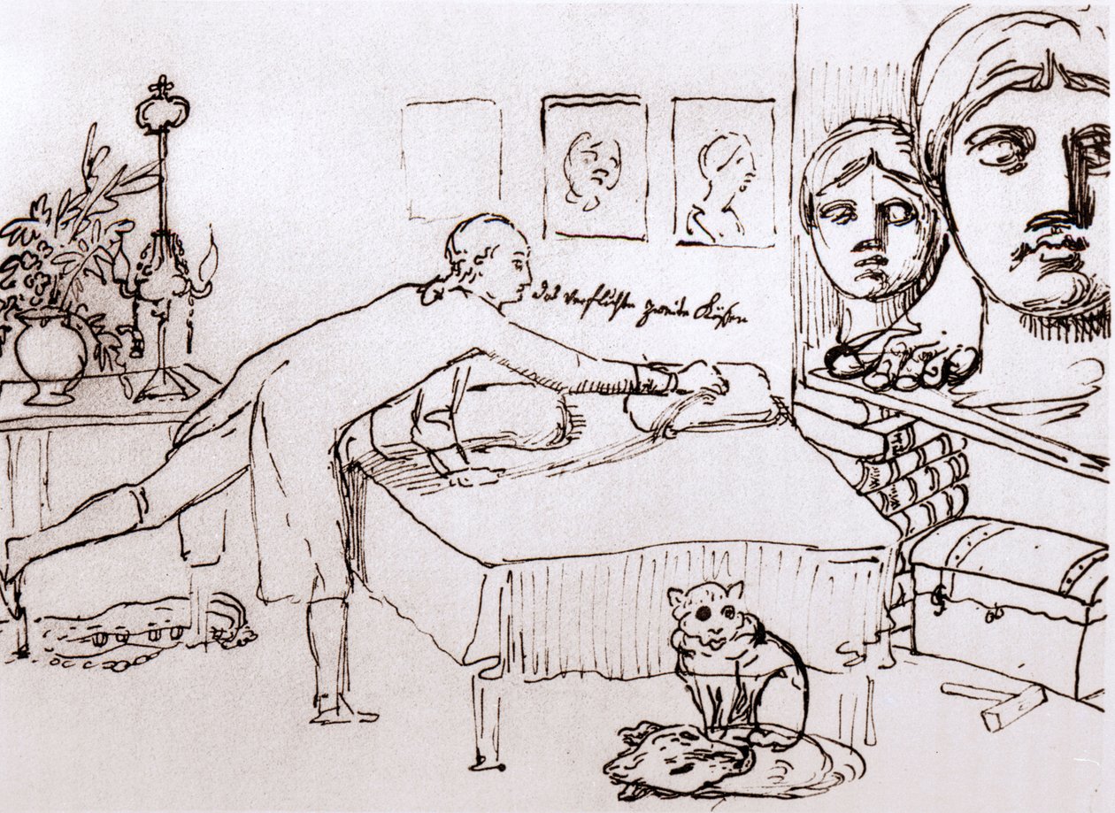 Johann Wolfgang Von Goethe dans sa maison sur la Via del Corso à Rome - Johann Heinrich Wilhelm Tischbein
