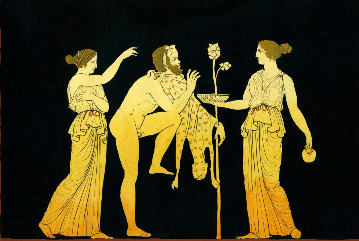 Deux ménades offrent du vin à Dionysos vers 1796 - Johann Heinrich Wilhelm Tischbein