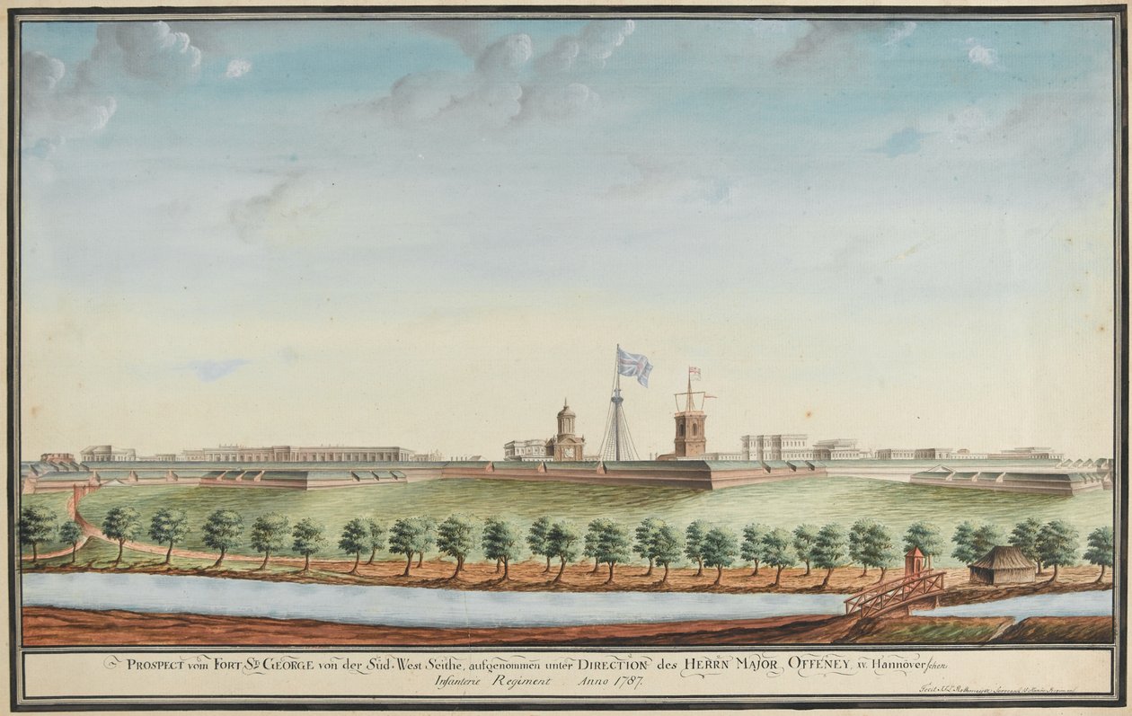 Vue du Fort St George - Johann Jacob Ludewig Rothmeyer