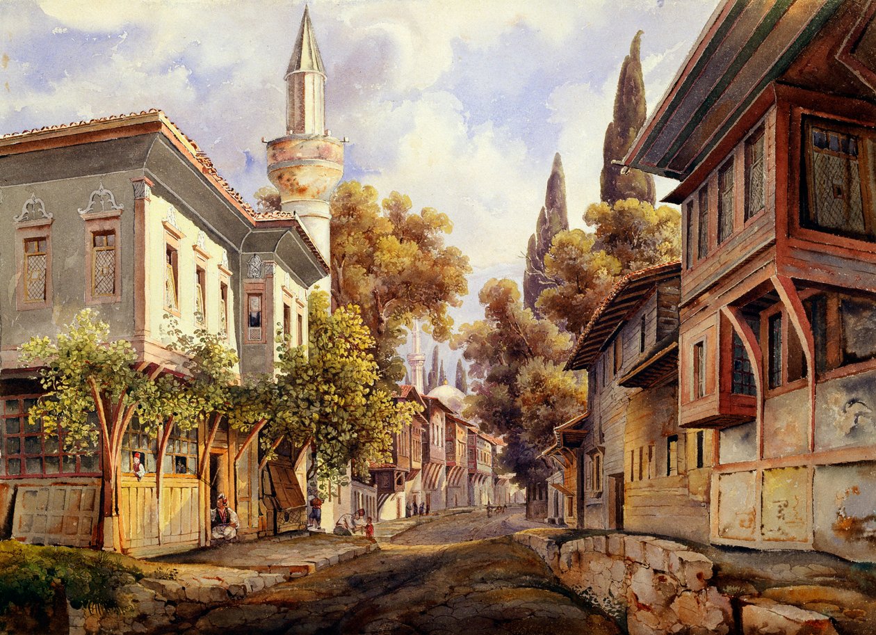 Une rue à Constantinople, 1835 - Johann Jakob Wolfensberger