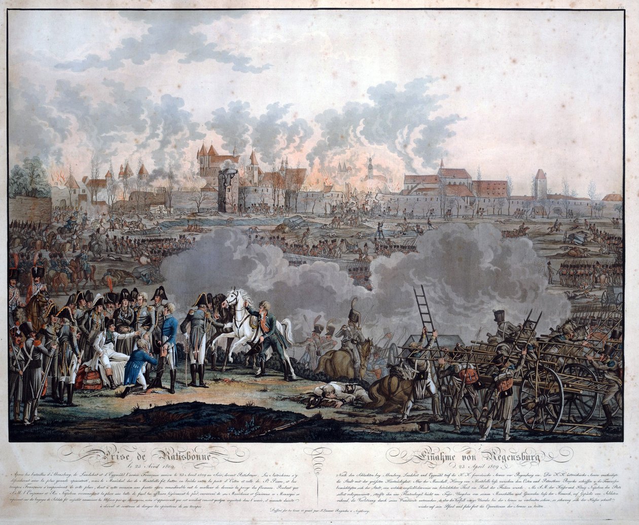 La bataille de Ratisbonne le 23 avril 1809 - Johann Lorenz Rugendas