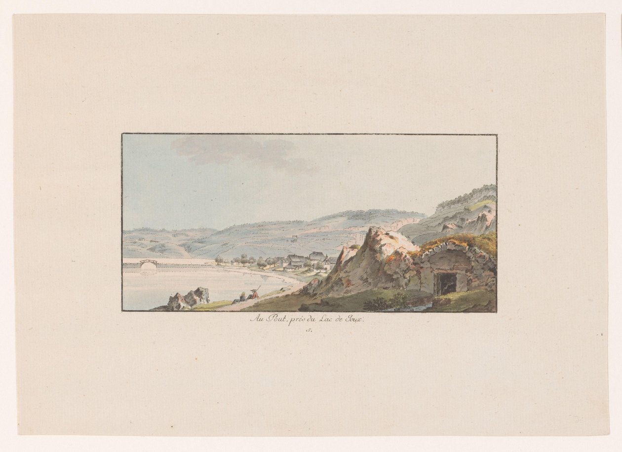 Vue sur Pout près du Lac de Joux - Johann Ludwig Aberli