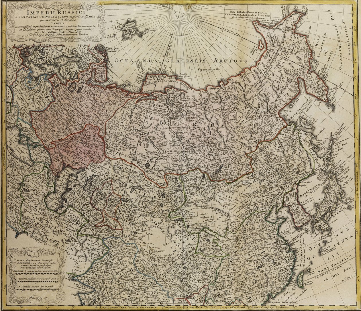 Carte de la Russie De: Imperii Russici et Tartariae universae tam majoris et Asiaticae quam minoris et - Johann Matthias Hase