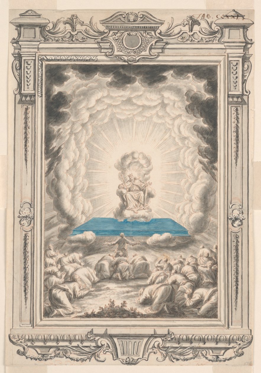 Étude pour Dieu apparaît à Moïse et ses compagnons, Planche 171, Physica Sacra - Johann Melchior Füssli