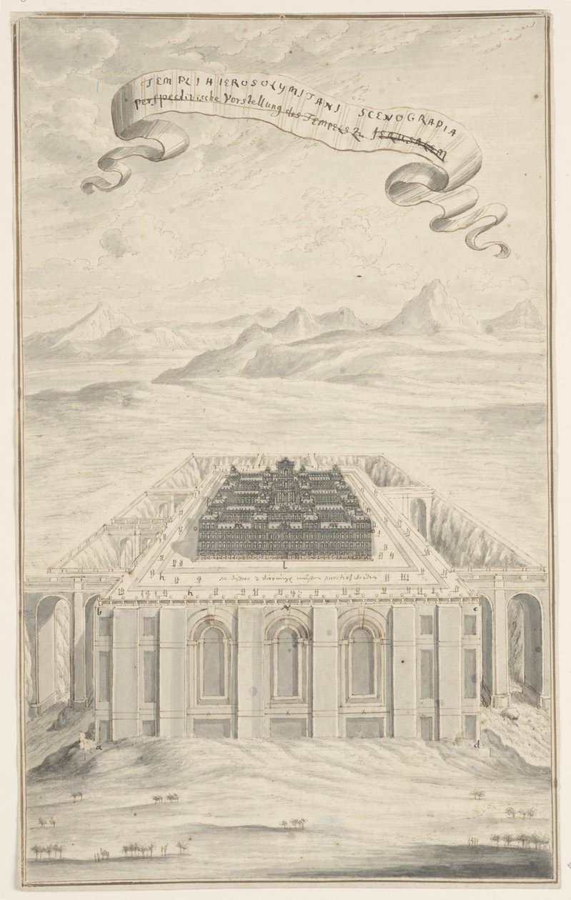 Étude pour Le Temple à Jérusalem, Planche 424, Physica Sacra - Johann Melchior Füssli
