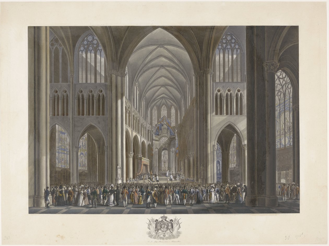 Inzegening van koning Willem I in de Sint-Goedelekerk te Brussel op 21 september 1815 - Johann Nepomuk Gibèle (possibly)