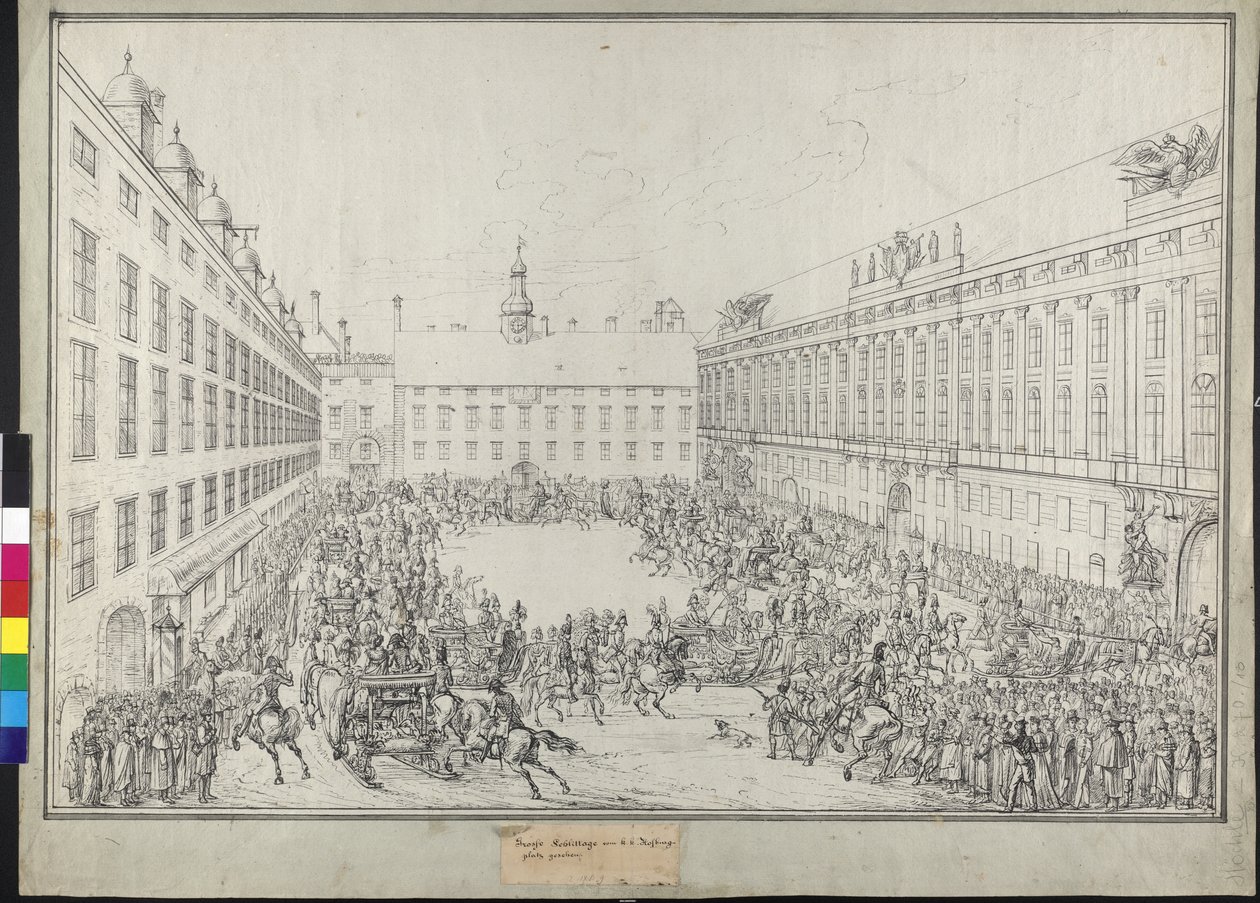 Balade en traîneau de cour pendant la convention viennoise - Johann Nepomuk Hoechle
