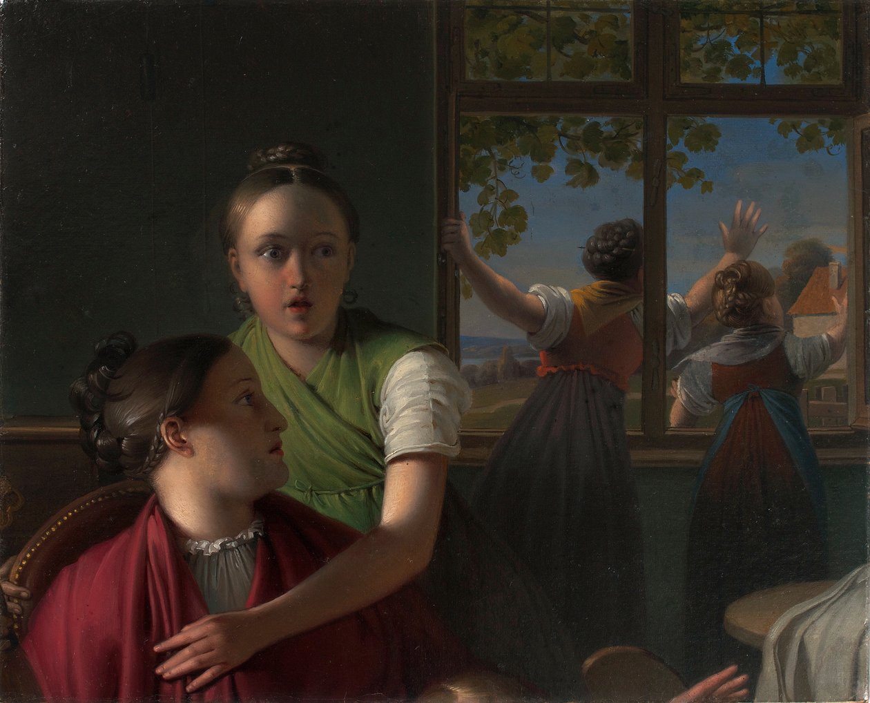 Quatre filles dans une chambre - Johann Peter Krafft