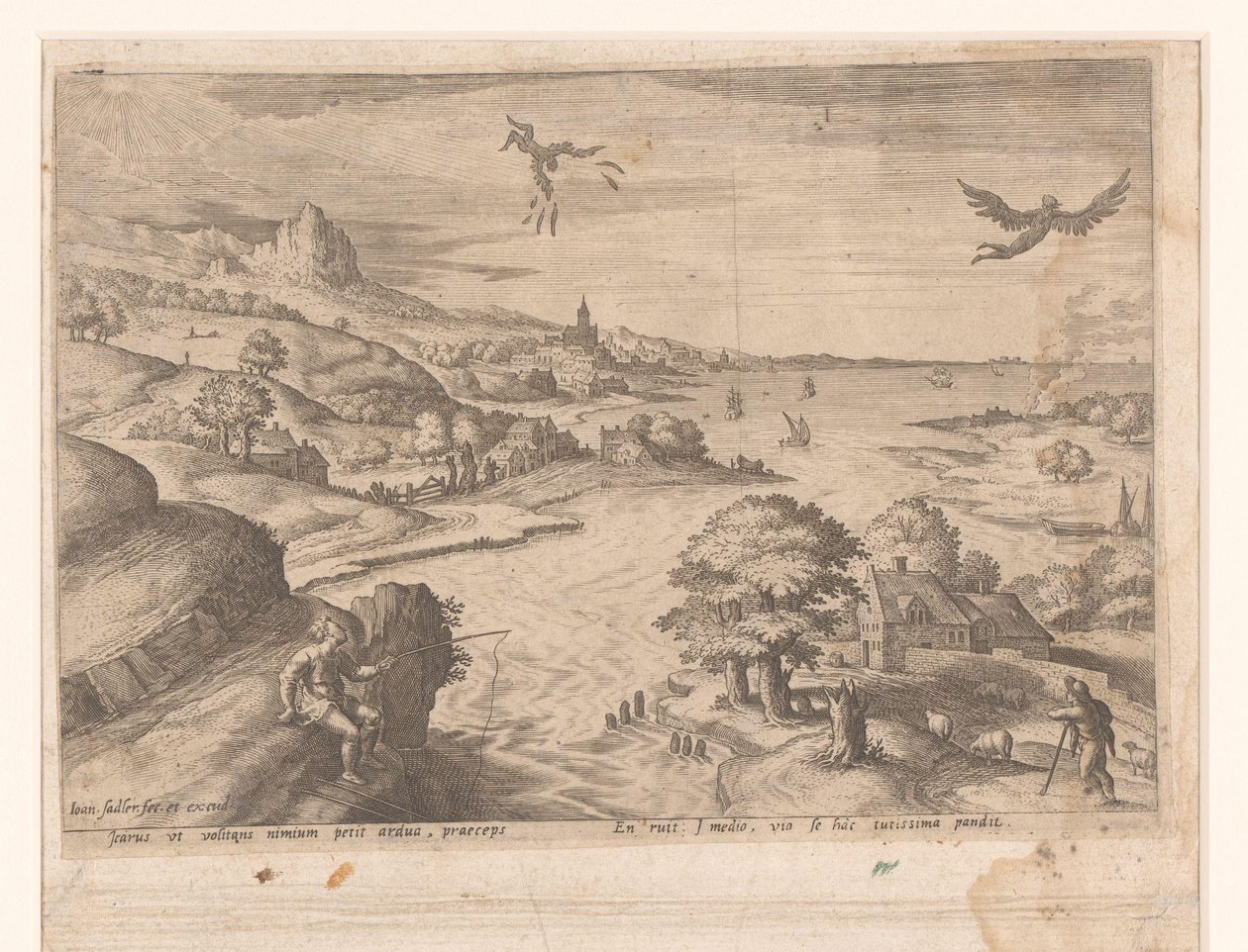 Paysage avec Narcisse - Johann Sadeler (I) (attributed to)