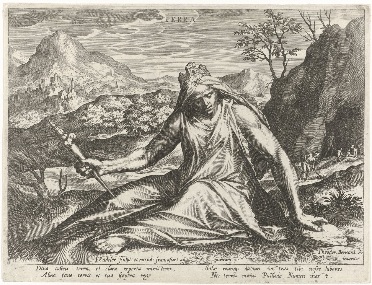 La Terre personnifiée par la déesse Cybèle - Johann Sadeler (I)