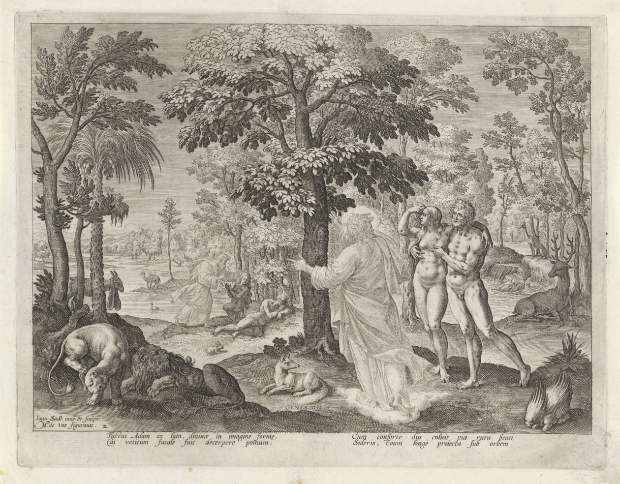 Adam et Ève au paradis - Johann Sadeler (I)