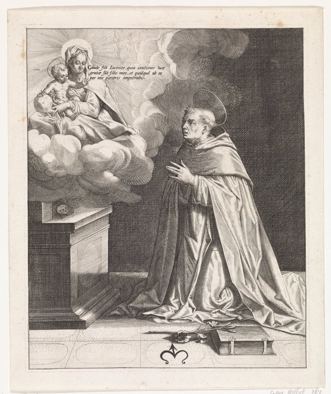 Saint Hyacinthe adore Marie avec l