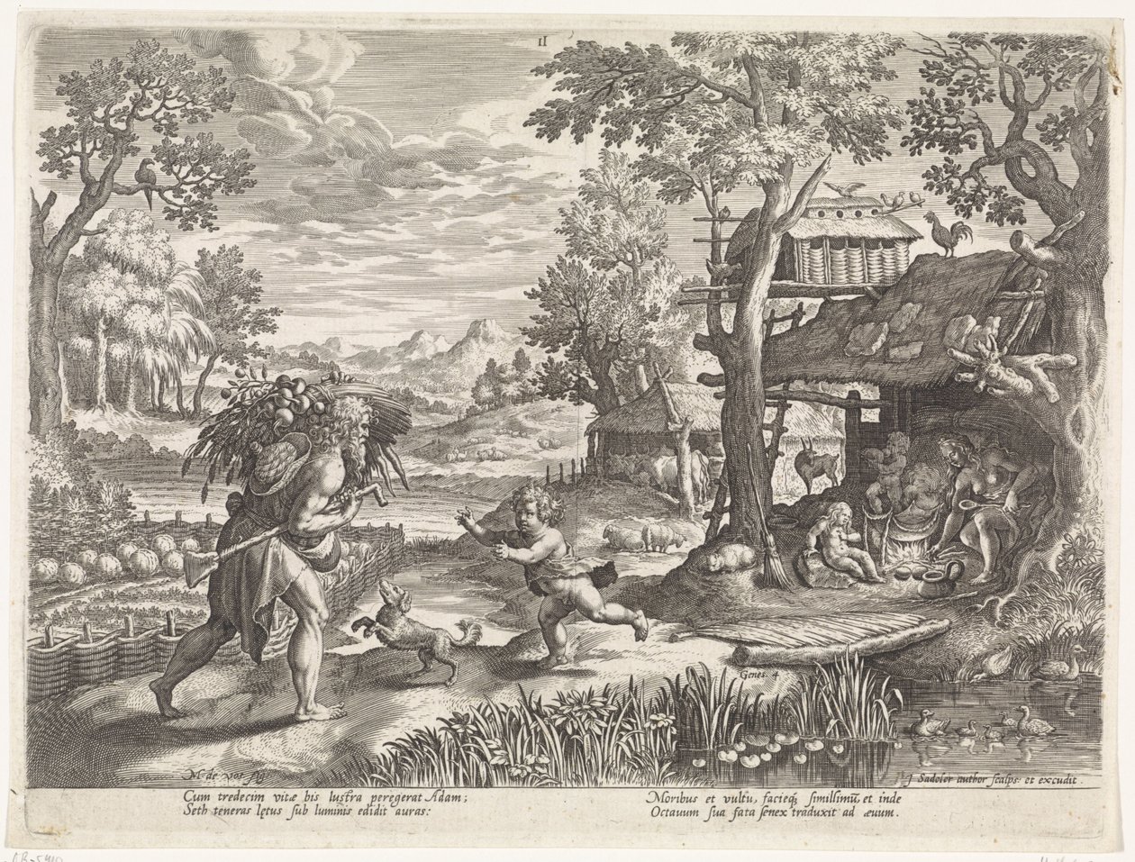 Set accueille Adam à son retour des champs - Johann Sadeler (I)