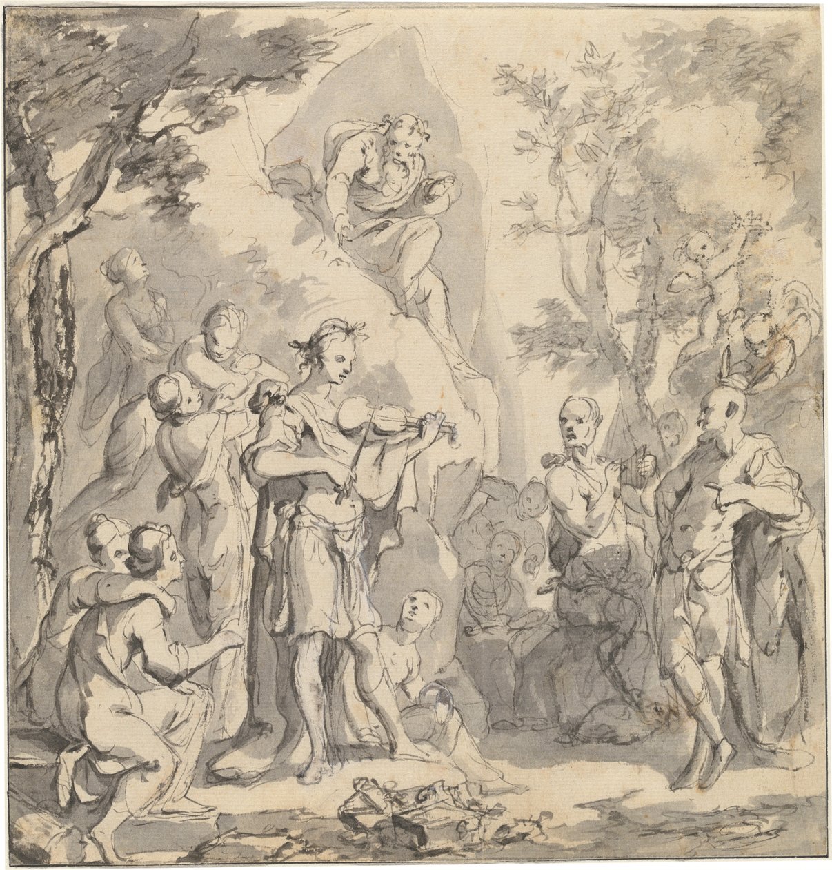 Le concours entre Apollon et Pan devant le roi Midas - Johann Spillenberger