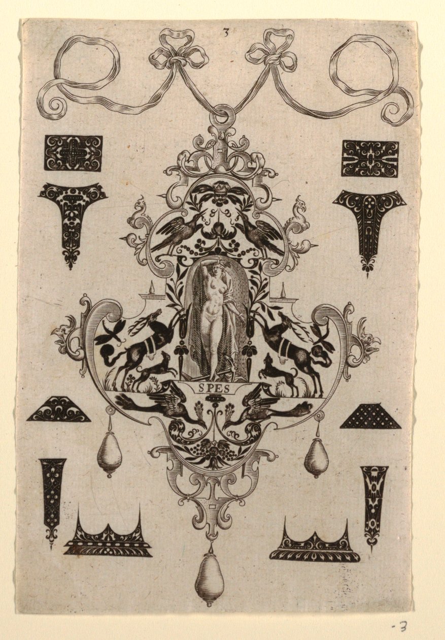 Conception de pendentif avec la vertu Espoir, Planche 3, d