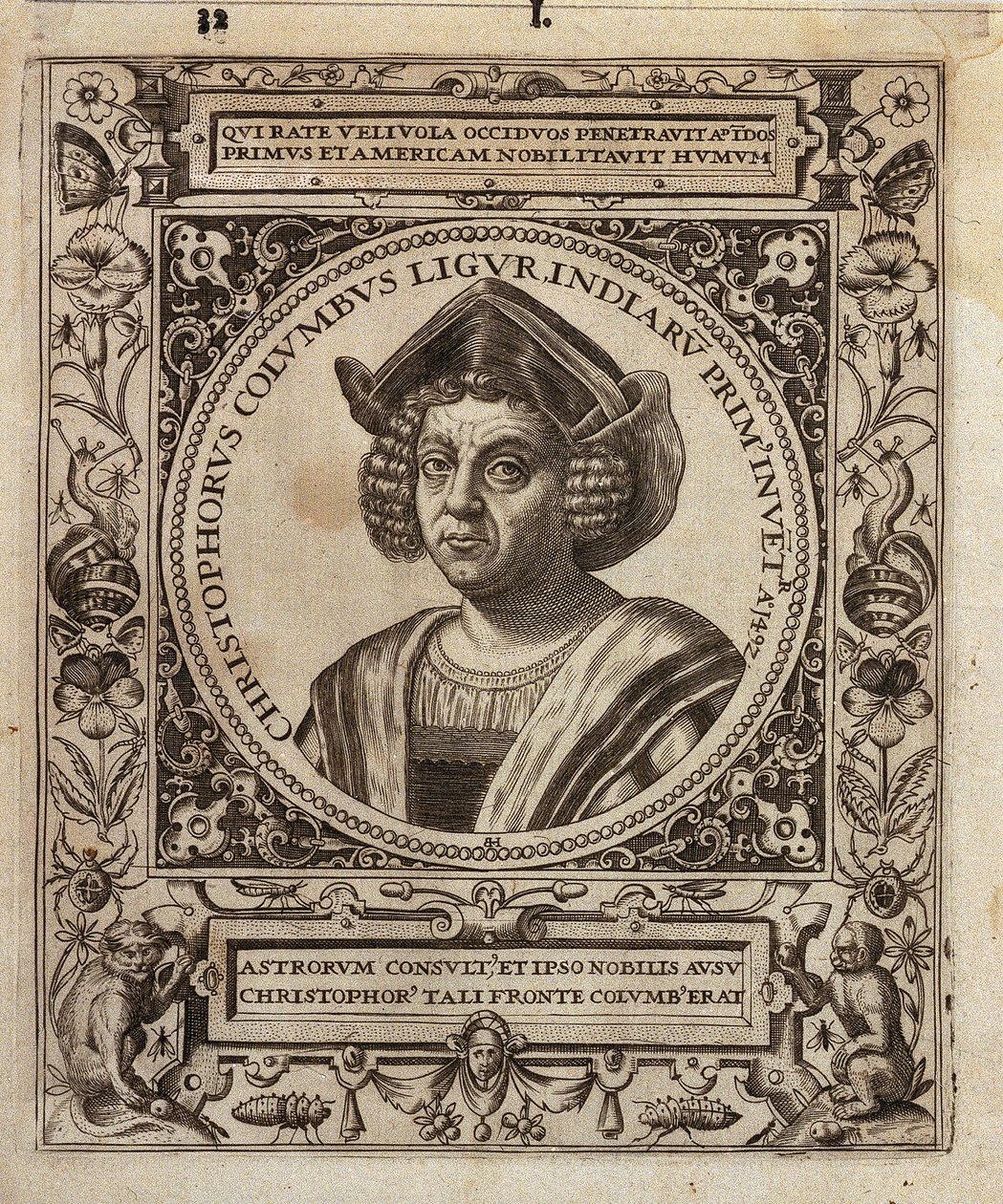 Portrait de Christophe Colomb - Johann Theodor de Bry