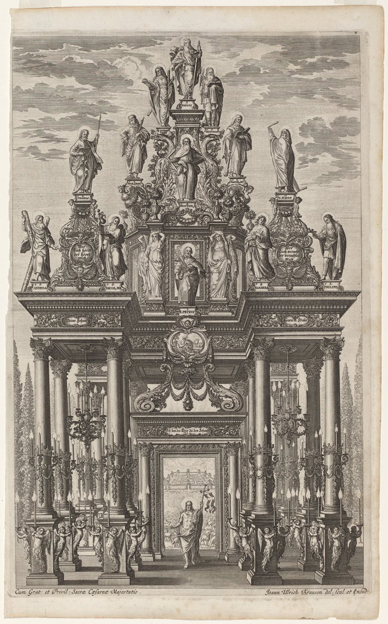 Frontispice avec Arc de Triomphe avec Christ et les Apôtres - Johann Ulrich Kraus