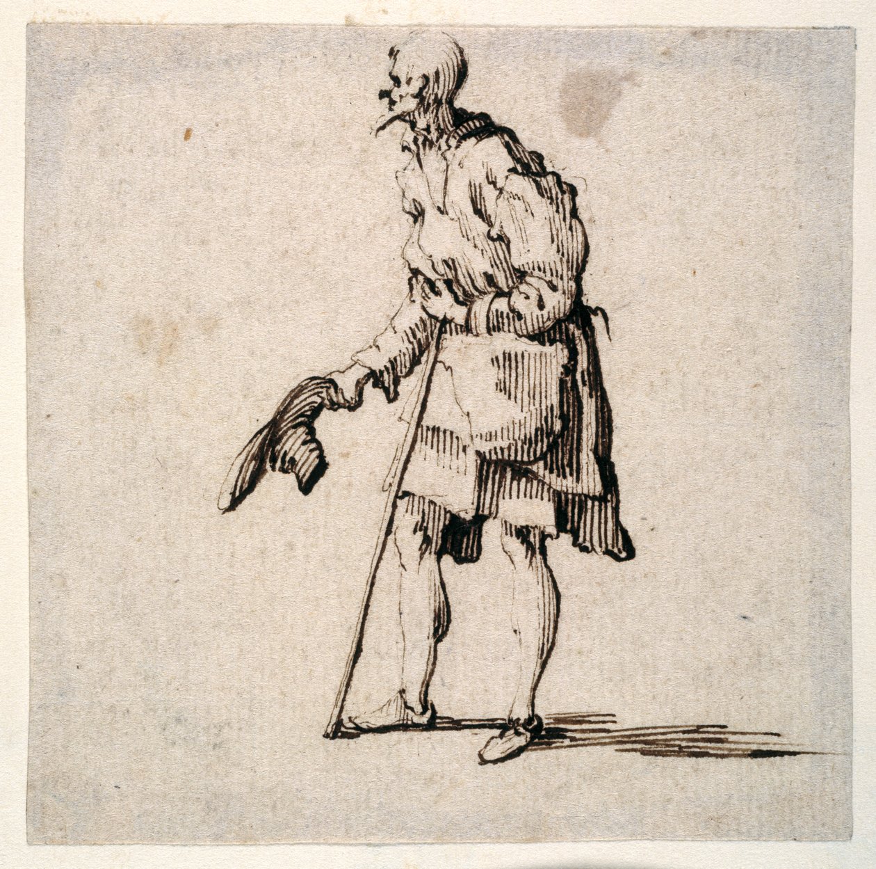 Homme de campagne debout et ôtant son chapeau - Johann Wilhelm Baur