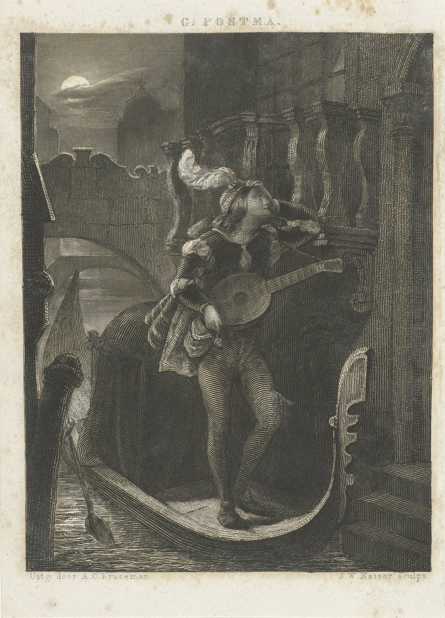 Gondole au clair de lune - Johann Wilhelm Kaiser (I)