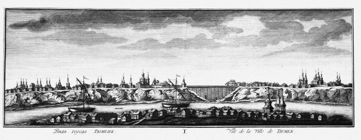 Vue de Tioumen, vers 1735 - Johann Wilhelm Lürsenius